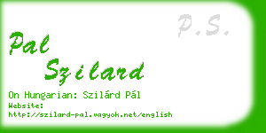 pal szilard business card