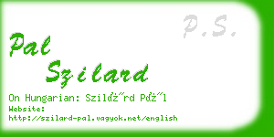 pal szilard business card